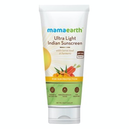MAMAEARTH ULTRA LIGHT INDIAN SUNSCREEN SPF50 PA+++, 80ML