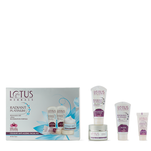 Lotus Herbal Radiant Platinum Cellular Anti-ageing Facial Kit | Jeevee