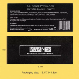 MAANGE 14 COLORS EYE SHADOW PALETTE SHIMMER MATTE EYE SHADOW COSMETIC NUDE GLITTER EYE NUDE MAKEUP