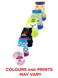 Mee Mee Baby-Boy's Cotton Socks (Pack of 6)(Colors & Print May Vary)(0-6 months)