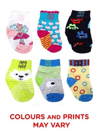 Mee Mee Baby-Boy's Cotton Socks (Pack of 6)(Colors & Print May Vary)(0-6 months)