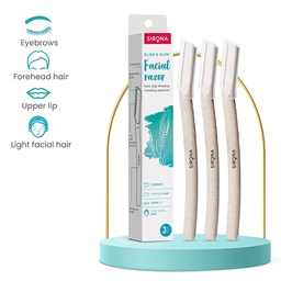 SIRONA BLINK AND GLOW FACE RAZOR FOR WOMEN | FACIAL & UPPER LIPS HAIR REMOVAL, EYEBROW SHAPER & DERMAPLANING TOOL - 3 PIECES