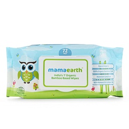 MAMAEARTH ORGANIC BAMBOO BASED BABY WIPES, 72PCS