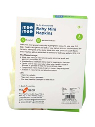 MEE MEE SOFT ABSORBENT BABY MINI NAPKINS (YELLOW) [MM-8510 G]