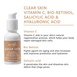 EARTH RHYTHM CLEAR SKIN SERUM - VITAMIN C, BIO-RETINOL, SALICYLIC ACID & HYALURONIC ACID - 30 ML