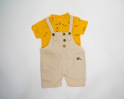 BABY BOY COTTON ROCKY PANT AND YELLOW SHIRT SET