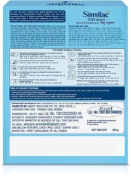 SIMILAC ADVANCE INFANT FORMULA (STAGE 1)  (400 G, UPTO 6 MONTHS)