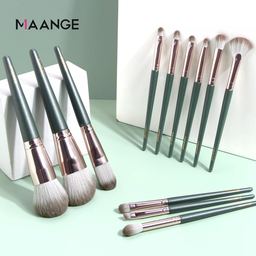 MAANGE 12pcs Makeup Brushes Set Cosmetics Foundation Powder Eyeshadow Concealer Blush with Fan Make Up Brush Kit Tools