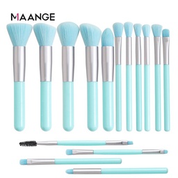 MAANGE 15PCS NEON MAKEUP BRUSHES SET EYE SHADOW POWDER FOUNDATION BRUSH MAKEUP BEST BLENDING CONCEALER COLORFUL COSMETIC TOOLS (BLUE)