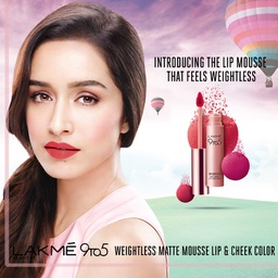 LAKME 9 TO 5 WEIGHTLESS LIP & CHEEK COLOR 9G (BRICK BLOOM)