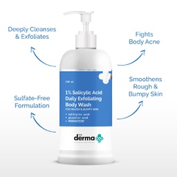 THE DERMA CO 1% SALICYLIC ACID DAILY EXFOLIATING BODY 250ML