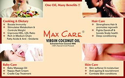 MAX CARE COLD PRESSED VIRGIN COCONUT OIL 500ML (WIDE-MOUTH)