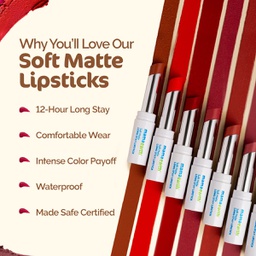 MAMAEARTH SOFT MATTE LONG STAY LIPSTICK 09 HONEY BLUSH 3.5G