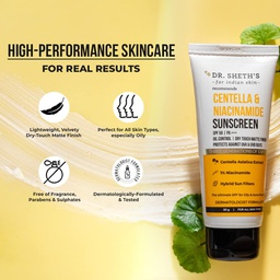 DR.SHETH’S CENTELLA & NIACINAMIDE & ACNE CONTROL SUNSCREEN-50GM