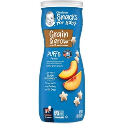 GERBER, GRAIN & GROW, PUFFS PEACH, 8+ MONTHS 1.48 OZ (42 G)