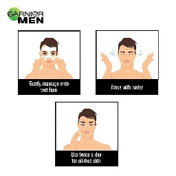 GARNIER MEN OIL CLEAR CLAY D-TOX DEEP CLEANSING ICY FACE WASH100G