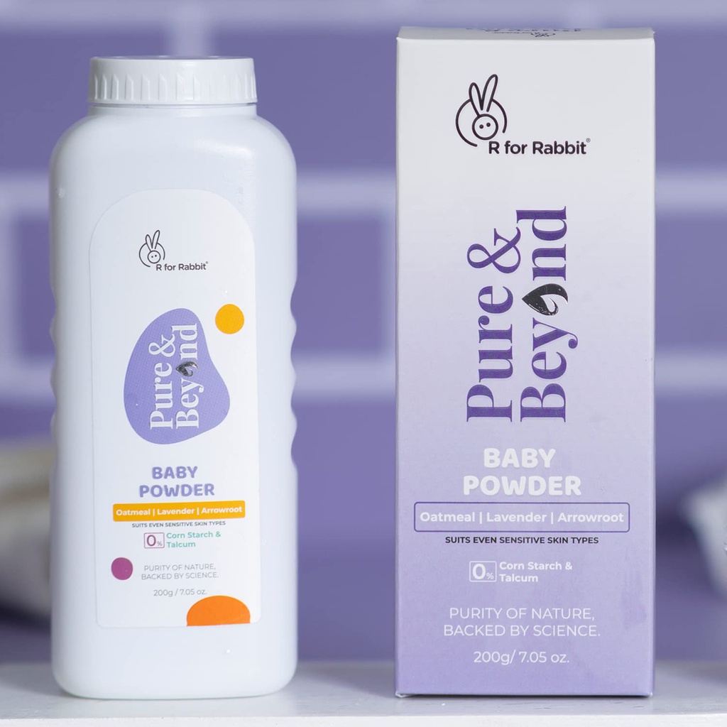 R For Rabbit Baby Powder 200 Gms Pure & Beyond Natural - 200gm | Jeevee