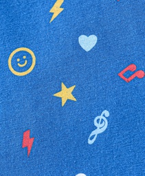 BABYHUG KNIT T-SHIRT WITH EMOJI PRINT - BLUE (6-9 MONTHS)
