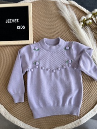 LITTLEFASHIONISTA ROUND NECK SWEATER-LAVENDER (9-12 MONTHS)