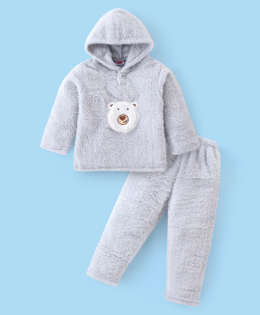 Babyhug Sleeveless Solid Thermal Vest - Light Grey
