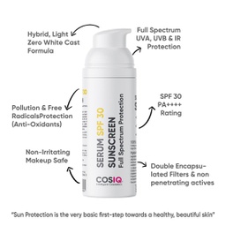 COSIQ SPF 30 SUNSCREEN SERUM, 30ML
