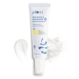 PLUM RICE WATER & NIACINAMIDE 2% HYBRID SUNSCREEN 50 GM