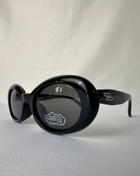 LITTLE FASHIONISTA OVAL FRAME SUNGLASSES (BLACK)