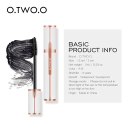 O.TWO.O WATERPROOF 3D SILK FIBER MASCARA WITH WHITE LEATHER TUBE