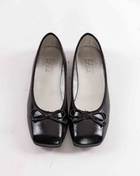 SALT BALLERINA FLATS WITH BOW- BLACK (39)