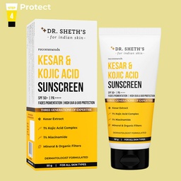 DR. SHETH’S KESAR & KOJIC ACID SUNSCREEN WITH SPF 50+ PA++++ 50GM