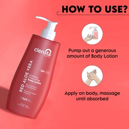 CLENSTA RED ALOE VERA HYDRATING & NOURISHING BODY LOTION (400 ML)