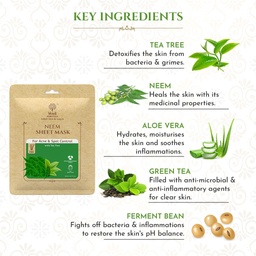 KHADI NEEM SHEET MASK WITH TEA TREE SHEET MASK - 20ML