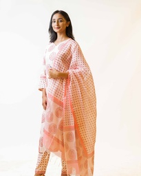 RANG BLOCK PRINT COTTON KURTA SET WITH DUPATTA - PINK (XXL)