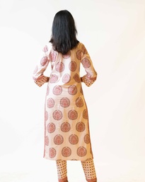 RANG BLOCK PRINT COTTON KURTA SET WITH DUPATTA - PINK (XXL)