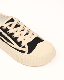 WASABI LACE-UP CANVAS SHOES - BLACK / WHITE  (EU:35)