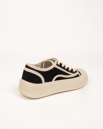 WASABI LACE-UP CANVAS SHOES - BLACK / WHITE  (EU:35)