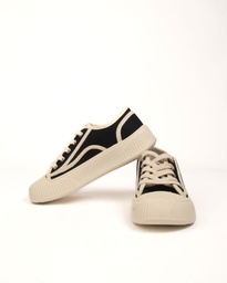 WASABI LACE-UP CANVAS SHOES - BLACK / WHITE  (EU:35)