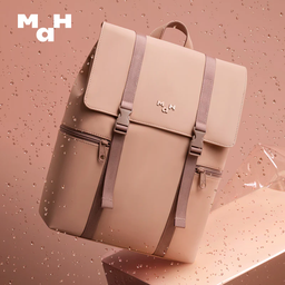 MAH SIRO PU LEATHER WATERPROOF TRAVEL BACKPACK UNISEX (GREY)