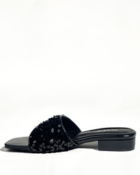 SALT RHINESTONE SQUARE HEAD SLIP ON - BLACK (EU:36)