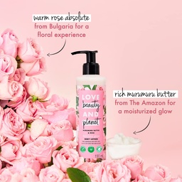 LOVE BEAUTY &PLANET MURUMURU BUTTER & ROSE GLOW BODY LOTION 400ML