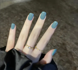 24Pcs Moody Blue Press On Nails With Glue & File Cs172