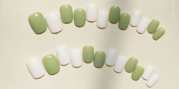 24Pcs Matcha Mousse Press On Nails With Glue & File Cs236