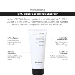 MINIMALIST LIGHT FLUID SPF 50 FACE SUNSCREEN - 50ML