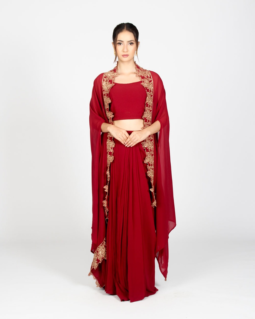 A skirt and cape set- (KR-6300) main image 0