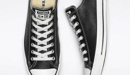 CONVERSE CHUCK TAYLOR LEATHER BLACK LOW TOPS SNEAKERS (EU:36)