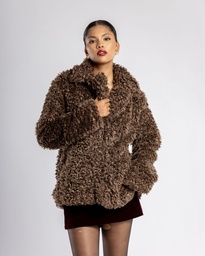 SALT THICK FUR BROWN JACKET  (XS)