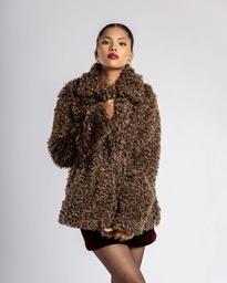 SALT THICK FUR BROWN JACKET  (XS)