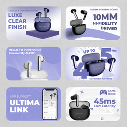 ULTIMA BOOM 311 WIRELESS EARBUDS (SPACE BLACK)