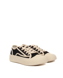 WASABI LACE-UP CANVAS SHOES - BLACK / WHITE  (EU:35)