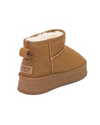 WASABI MUI FAUX FUR FLAT ANCKE BOOTS - BROWN (EU:37)